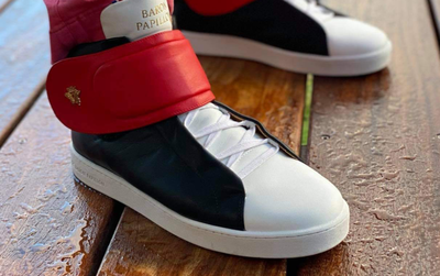 Sneaker Baron Papillon Mid Scratch black/red - vue latérale