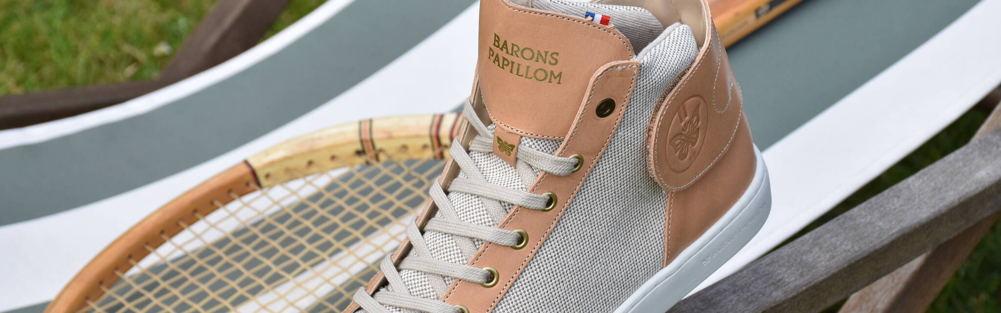 Sneakers Barons Papillom mid toile champagne