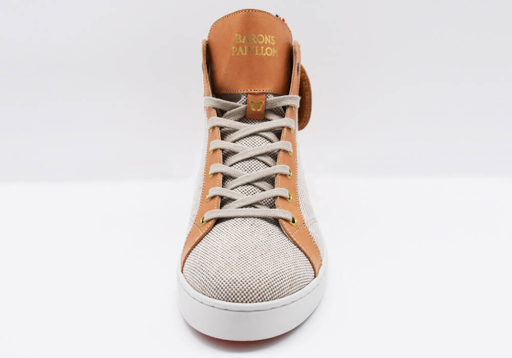 Sneakers Barons Papillom mid toile champagne